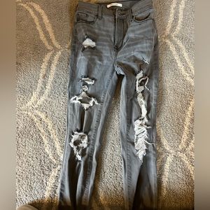 ripped high rise pac sun skinny jeans